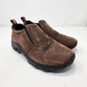 Merrell Kids Jungle Moc Slip on Shoes Size 5 Brown Nubuck Leather Comfort Shoes